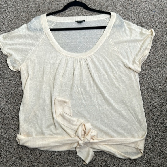 Theory cream beige linen slik top size large - Picture 6 of 6